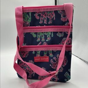 Simply Southern Navy and Pink Elephant Crossbody Bag